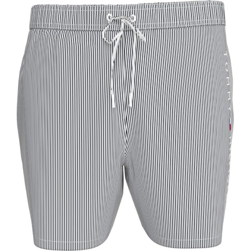 Tommy Hilfiger Medium Drawstring Ithaca Stripe 0K5 - White Large, 0k5 - Weiß, L von Tommy Hilfiger
