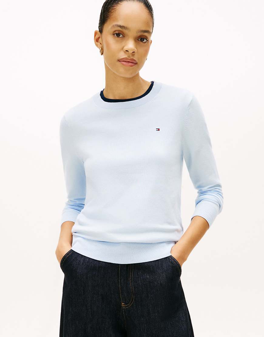 Tommy Hilfiger - Mehrfarbiger Pullover aus Jersey mit Rundhalsausschnitt-Blau von Tommy Hilfiger