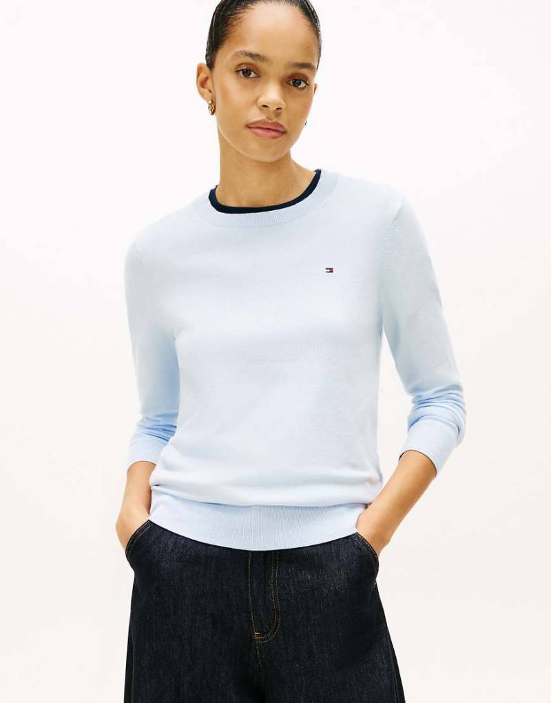 Tommy Hilfiger - Mehrfarbiger Pullover aus Jersey mit Rundhalsausschnitt-Blau von Tommy Hilfiger