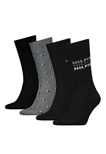 Tommy Hilfiger Men TH 4P TIN GIFTBOX CLSSC Sock, Black, 39/42 von Tommy Hilfiger