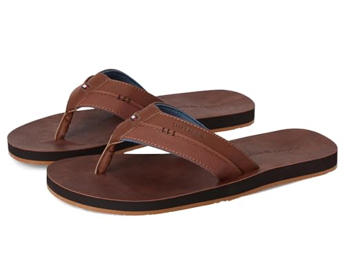 Tommy Hilfiger Men's Davidson Flat Sandal, Cognac, 10 Medium US von Tommy Hilfiger