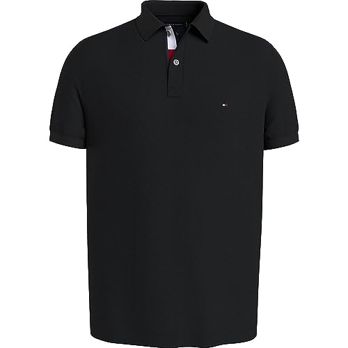 Tommy Hilfiger Herren Poloshirt Kurzarm Regular Fit, Schwarz (Black), S von Tommy Hilfiger