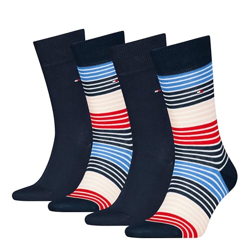 Tommy Hilfiger Herren Classic Socken, Marineblau, 39/42 (4er Pack) von Tommy Hilfiger