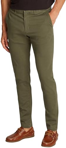 Tommy Hilfiger Herren Chino Hose Bleecker Printed Structure Slim Fit, Grün (Army Green), 36W/33L von Tommy Hilfiger