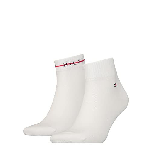 Tommy Hilfiger Herren Quarter Socken, Weiß, 39/42 (2er Pack) von Tommy Hilfiger