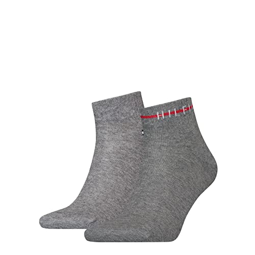 Tommy Hilfiger Herren Quarter Socken, Grau, 43/46 (2er Pack) von Tommy Hilfiger