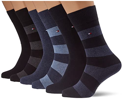 Tommy Hilfiger Herren Classic Socken, Blau/Schwarz, 43/46 (6er Pack) von Tommy Hilfiger