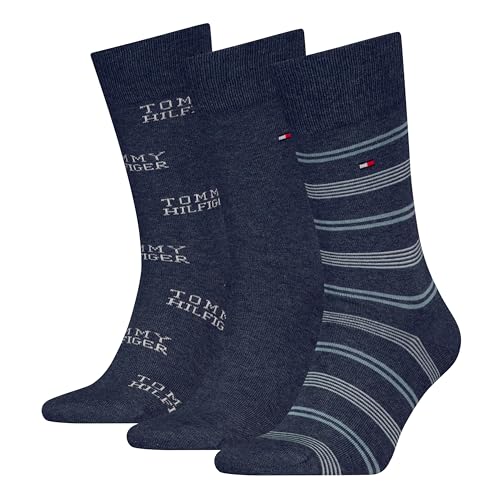 Tommy Hilfiger Men's Tommy Stripe Sock Giftbox, Jeans, 39-42 (3er Pack) von Tommy Hilfiger