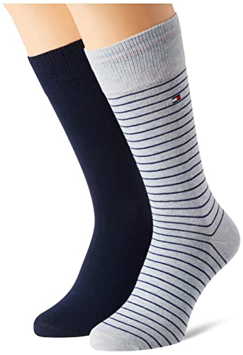 Tommy Hilfiger Mens Small Stripe Classic Sock, Blue, 39-42 (2er Pack) von Tommy Hilfiger