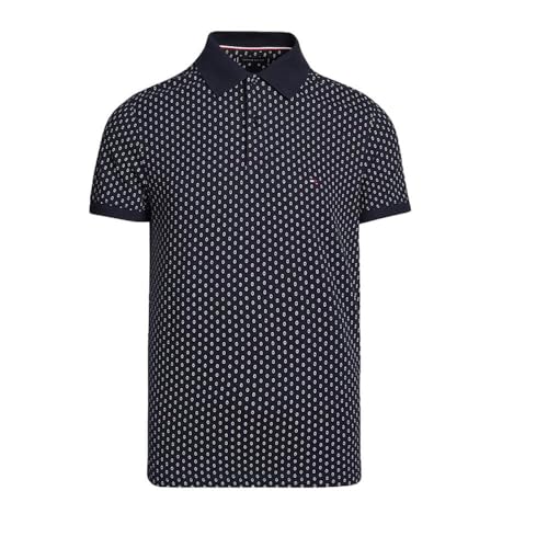 Tommy Hilfiger Micro Print Slim Polo Desert Sky von Tommy Hilfiger