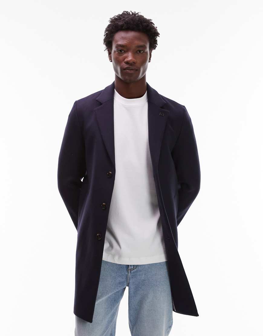 Tommy Hilfiger - Mittellange Cabanjacke aus Wolle in Marineblau von Tommy Hilfiger