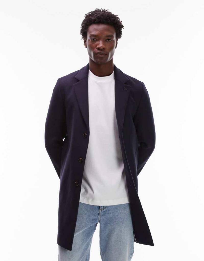 Tommy Hilfiger - Mittellange Cabanjacke aus Wolle in Marineblau von Tommy Hilfiger