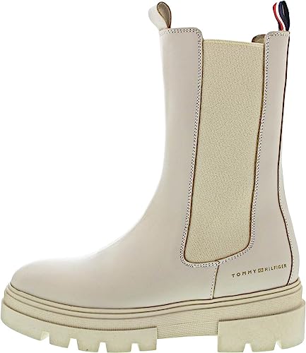 Tommy Hilfiger Damen Low Boot Stiefel Monochromatic Chelsea Stiefeletten, Beige (Classic Beige), 39 von Tommy Hilfiger