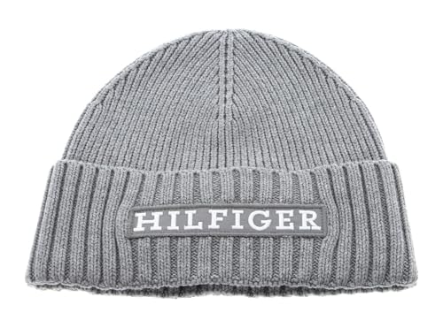 Tommy Hilfiger Monotype Beanie, grau(pagreymelange (4)), Gr. - von Tommy Hilfiger