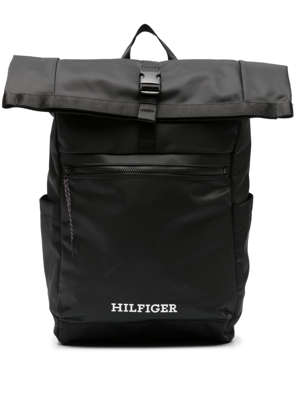 Tommy Hilfiger Monotype Rucksack mit Rollverschluss - Schwarz von Tommy Hilfiger