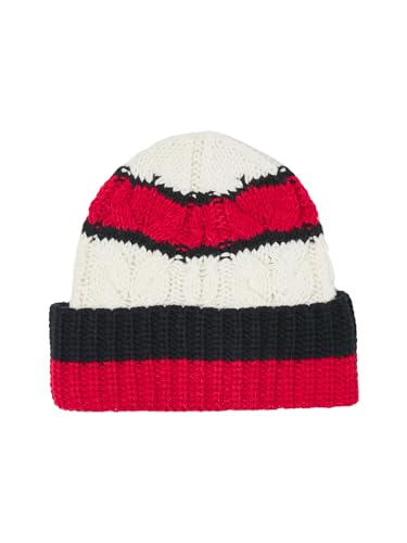 Tommy Hilfiger Mütze mit Zöpfen und Umschlag Artikel AM0AM10494, hergestellt in Italien, YBI Ivory, Einheitsgröße von Tommy Hilfiger