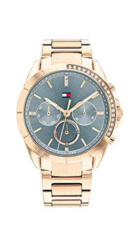 Tommy Hilfiger Multi Zifferblatt Quarz Uhr für Damen mit Rotgoldfarbenes Edelstahlarmband - 1782386 von Tommy Hilfiger