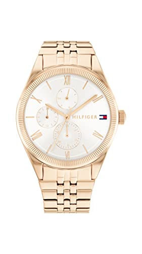 Tommy Hilfiger Multi Zifferblatt Quarz Uhr für Damen mit Rotgoldfarbenes Edelstahlarmband - 1782593 von Tommy Hilfiger