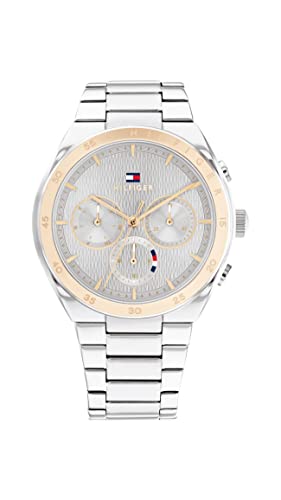 Tommy Hilfiger Multi Zifferblatt Quarz Uhr für Damen mit Silbernes Edelstahlarmband - 1782574 von Tommy Hilfiger