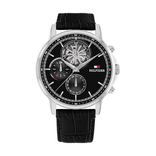 Tommy Hilfiger Multi Zifferblatt Quarz Uhr für Herren Kollektion mit Lederarmband Lederarmband - 1710605 Tommy Hilfiger Multi Zifferblatt Quarz Uhr für Herren Kollektion mit Lederarmband Lederarmband - 1710605 von Tommy Hilfiger