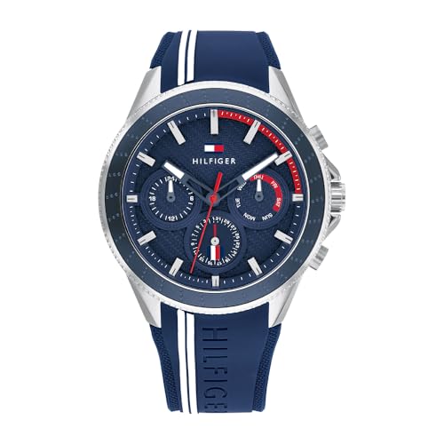Tommy Hilfiger Multi Zifferblatt Quarz Uhr für Herren mit Blaues Silikonarmband - 1791859 Tommy Hilfiger Multi Zifferblatt Quarz Uhr für Herren mit Blaues Silikonarmband - 1791859 von Tommy Hilfiger