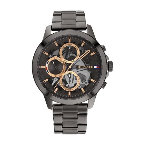 Tommy Hilfiger Multi Zifferblatt Quarz Uhr für Herren mit Rotguss Edelstahlarmband - 1710479 von Tommy Hilfiger
