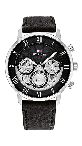 Tommy Hilfiger Multi Zifferblatt Quarz Uhr für Herren mit Schwarzes Lederarmband - 1710565 Tommy Hilfiger Multi Zifferblatt Quarz Uhr für Herren mit Schwarzes Lederarmband - 1710565 von Tommy Hilfiger