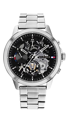 Tommy Hilfiger Multi Zifferblatt Quarz Uhr für Herren mit Silbernes Edelstahlarmband - 1710477 von Tommy Hilfiger