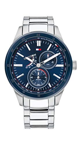 Tommy Hilfiger Multi Zifferblatt Quarz Uhr für Herren mit Silbernes Edelstahlarmband - 1791640 von Tommy Hilfiger