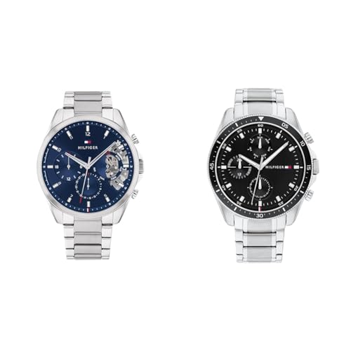 Tommy Hilfiger Multi Zifferblatt Quarz Uhr für Herren mit Silbernes Edelstahlarmband - 1791835 & Multi Zifferblatt Quarz Uhr für Herren mit Silbernes Edelstahlarmband - 1710448 Tommy Hilfiger Multi Zifferblatt Quarz Uhr für Herren mit Silbernes Edelstahlarmband - 1791835 & Multi Zifferblatt Quarz Uhr für Herren mit Silbernes Edelstahlarmband - 1710448 von Tommy Hilfiger