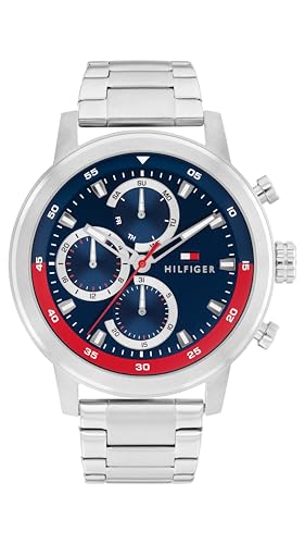 Tommy Hilfiger Multi Zifferblatt Quarz Uhr für Herren mit Silbernes Edelstahlarmband - 1792179 von Tommy Hilfiger