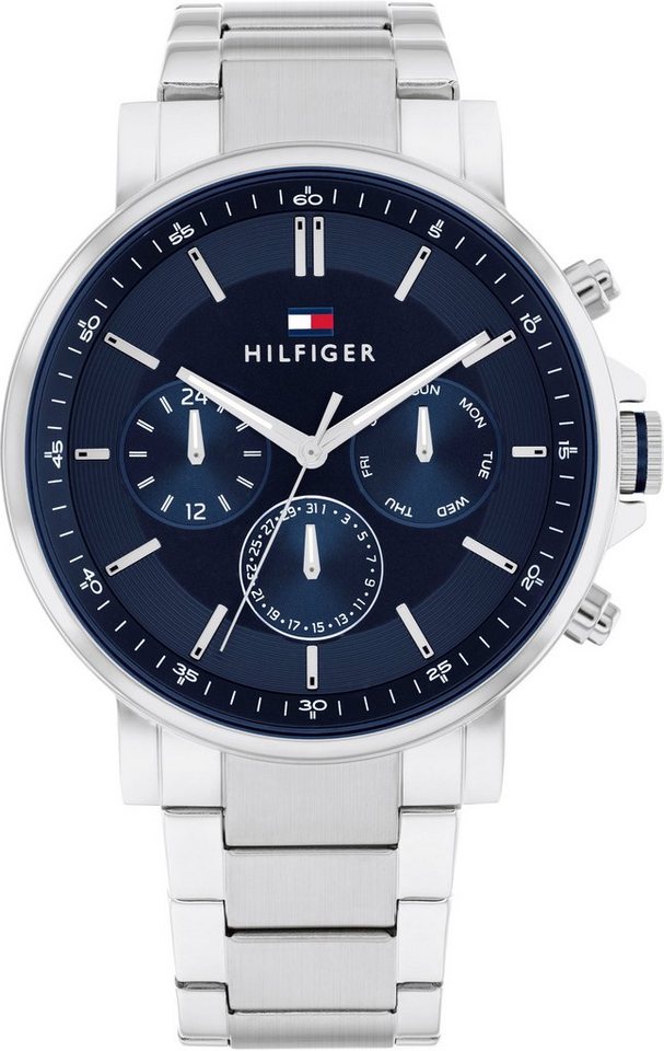 Tommy Hilfiger Multifunktionsuhr TYSON 1710588, Quarzuhr, Armbanduhr, Herrenuhr, Datum, Edelstahlarmband von Tommy Hilfiger