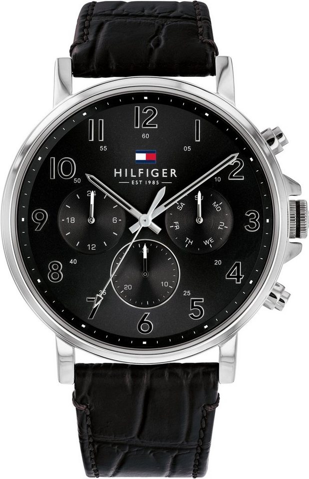 Tommy Hilfiger Multifunktionsuhr Dressed Up, 1710381, Quarzuhr, Armbanduhr, Herrenuhr, Datum, 12/24-Std.-Anzeige, analog von Tommy Hilfiger