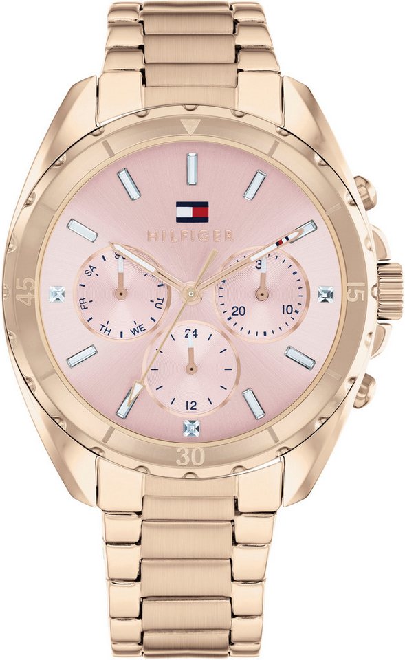 Tommy Hilfiger Multifunktionsuhr MELLIE 1782784, Quarzuhr, Armbanduhr, Damenuhr, Edelstahlarmband, analog, Glassteine Tommy Hilfiger Multifunktionsuhr MELLIE 1782784, Quarzuhr, Armbanduhr, Damenuhr, Edelstahlarmband, analog, Glassteine von Tommy Hilfiger