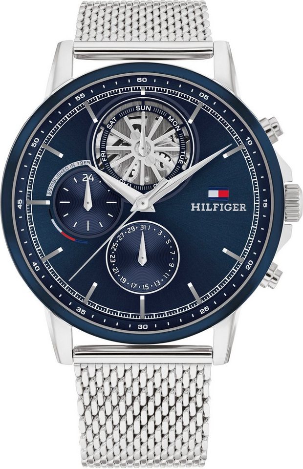 Tommy Hilfiger Multifunktionsuhr STEWART 1710609, Quarzuhr, Armbanduhr, Herrenuhr, Edelstahlarmband, analog von Tommy Hilfiger