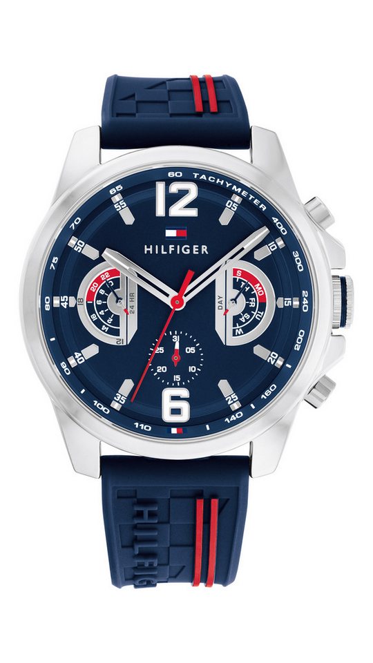 Tommy Hilfiger Multifunktionsuhr TUCKER 1710635, Quarzuhr, Armbanduhr, Herrenuhr, Silikonarmband, analog von Tommy Hilfiger