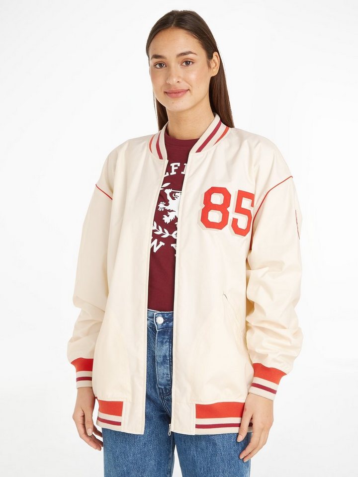 Tommy Hilfiger Outdoorjacke OVERSIZED BASEBALL JACKET mit Logopatch von Tommy Hilfiger
