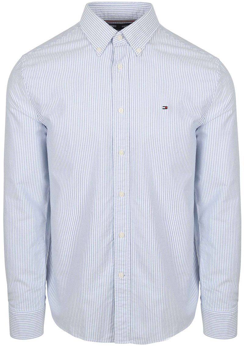 Tommy Hilfiger Oxford Hemd Streifen Hellblau  - Größe XL von Tommy Hilfiger