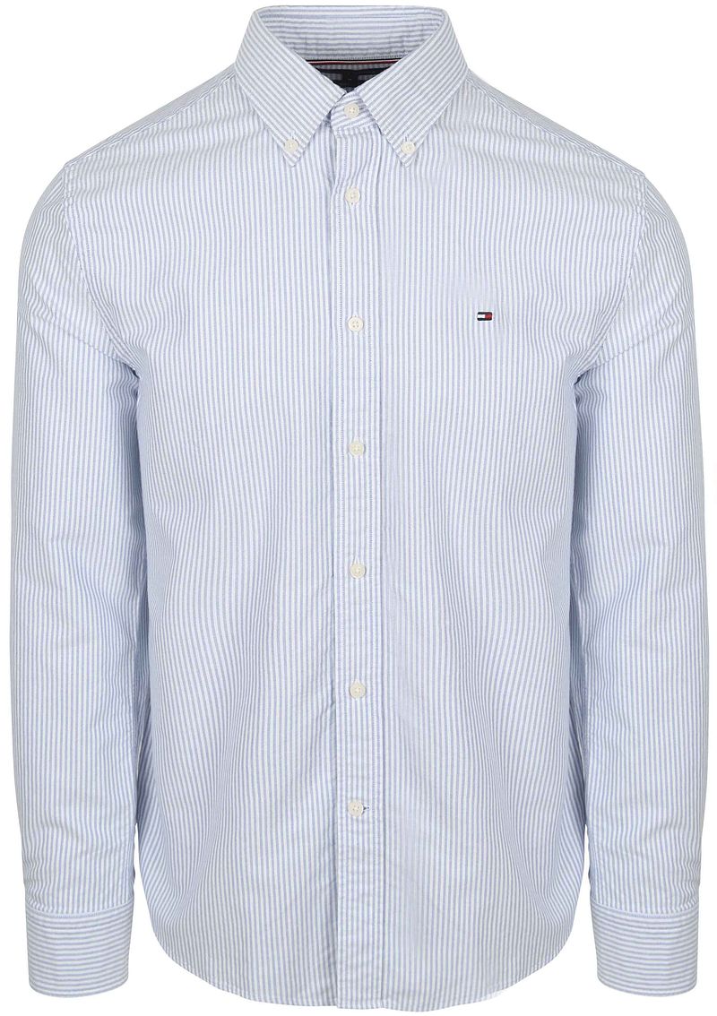Tommy Hilfiger Oxford Hemd Streifen Hellblau  - Größe XXL von Tommy Hilfiger