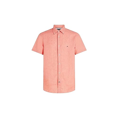 Tommy Hilfiger PIGMENT DYED LINEN RF SHIRT S/S, pink(tklpink), Gr. L von Tommy Hilfiger