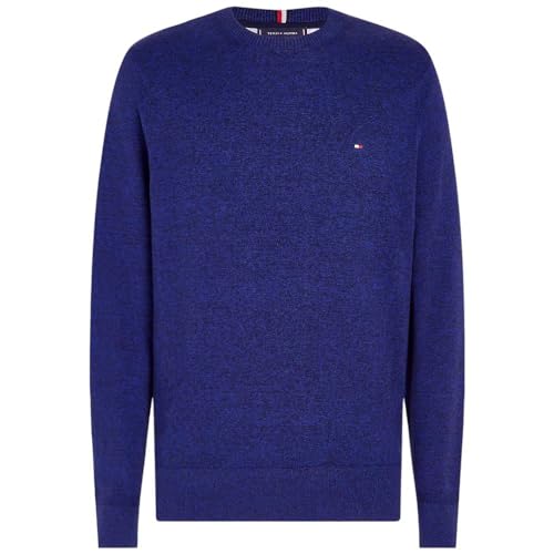 Tommy Hilfiger, Herrenpullover aus Kaschmir, Rundhalsausschnitt, Maschung, blau, XL von Tommy Hilfiger