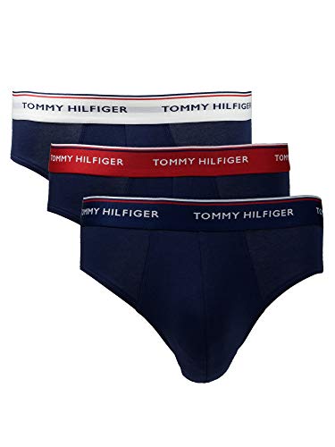 Tommy Hilfiger Herren Unterwäsche Unterhose 3er Pack Brief Gr. L Blau 1U87903766 von Tommy Hilfiger