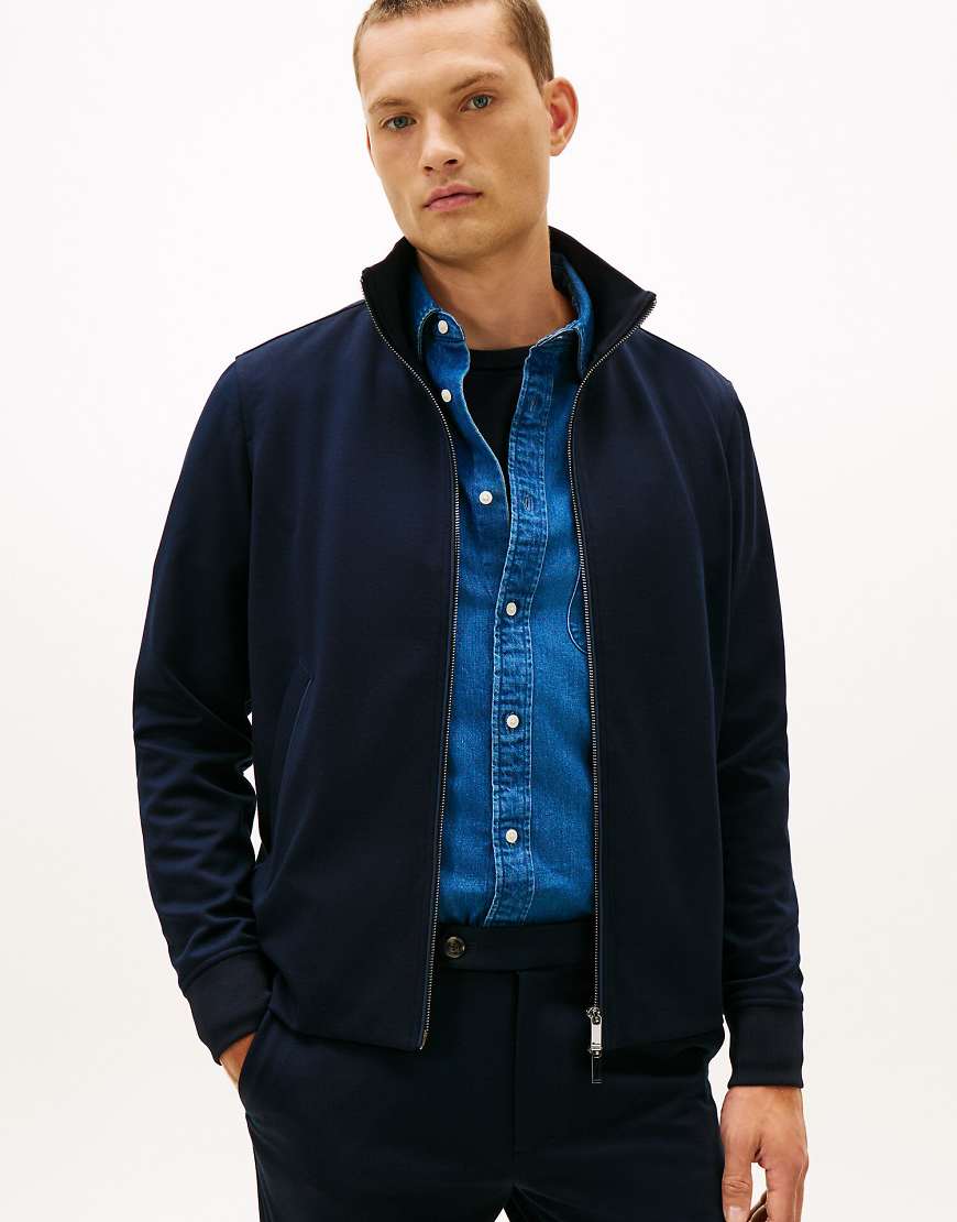 Tommy Hilfiger - Performance - Eleganter, lässiger Pullover in Dunkelblau mit durchgehendem Reißverschluss von Tommy Hilfiger