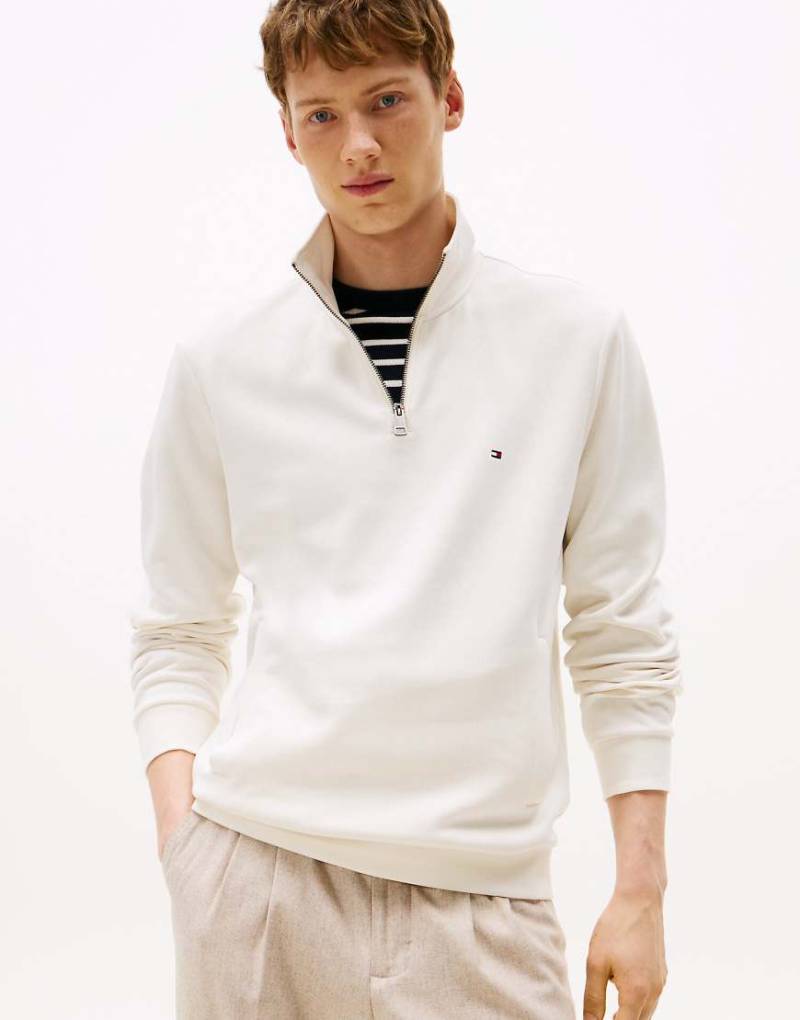 Tommy Hilfiger - Performance - Pullover aus Intechno-Strick in Beige mit kurzem Reißverschluss-Gelb von Tommy Hilfiger