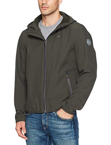 Tommy Hilfiger Performance Softshelljacke für Herren mit Kapuze, Oliv/Blatt für mich (Leaf It to Me), 5XL Große Größen von Tommy Hilfiger