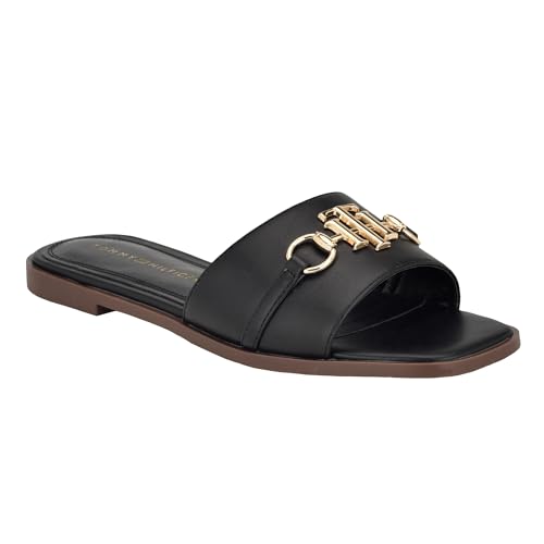 Tommy Hilfiger Pipper Flache Sandalen für Damen, Schwarz 001, 42.5 EU von Tommy Hilfiger
