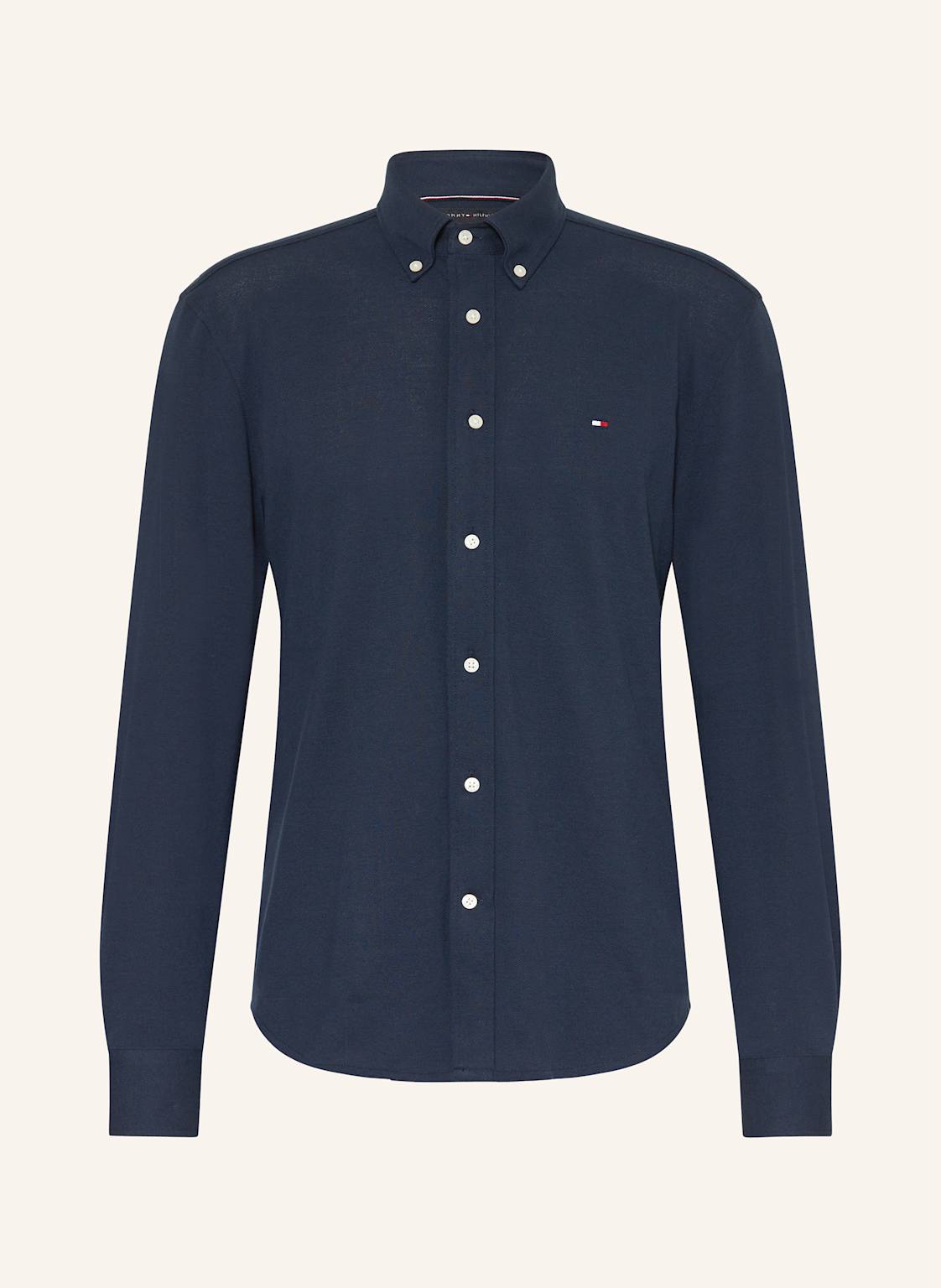 Tommy Hilfiger Piqué-Hemd Regular Fit blau von Tommy Hilfiger