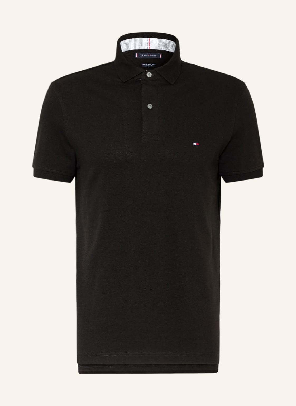 Tommy Hilfiger Piqué-Poloshirt Regular Fit schwarz von Tommy Hilfiger