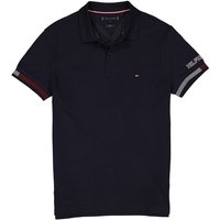 Tommy Hilfiger Herren Polo-Shirt blau Baumwoll-Piqué Slim Fit von Tommy Hilfiger