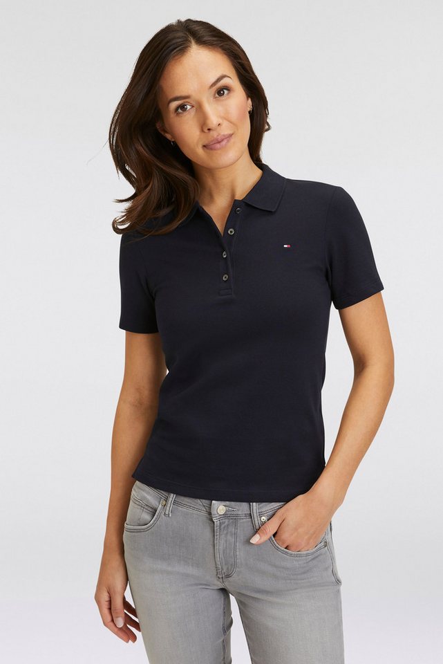 Tommy Hilfiger Poloshirt 1985 SLIM PIQUE POLO SS mit Tommy Hilfiger Logo-Flag von Tommy Hilfiger